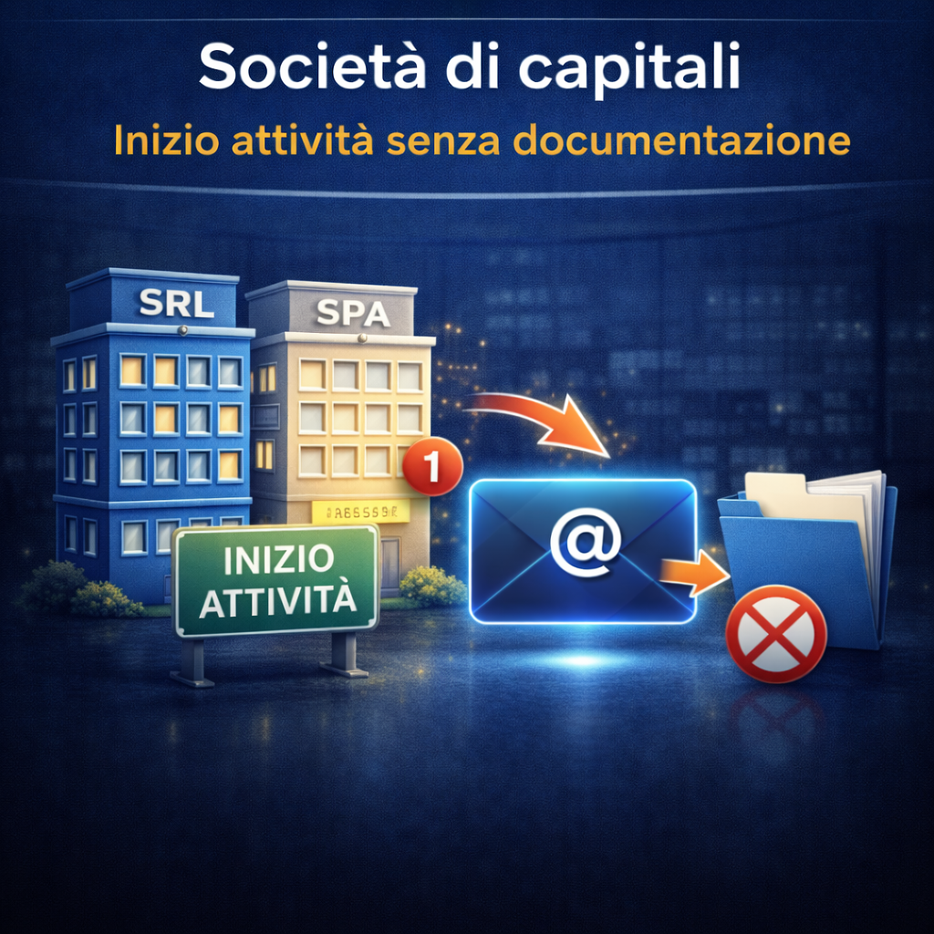 Società di capitali - Inizio attività senza documentazione